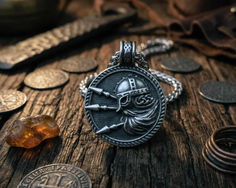 Wikinger Amulett „Krieger mit Speeren“